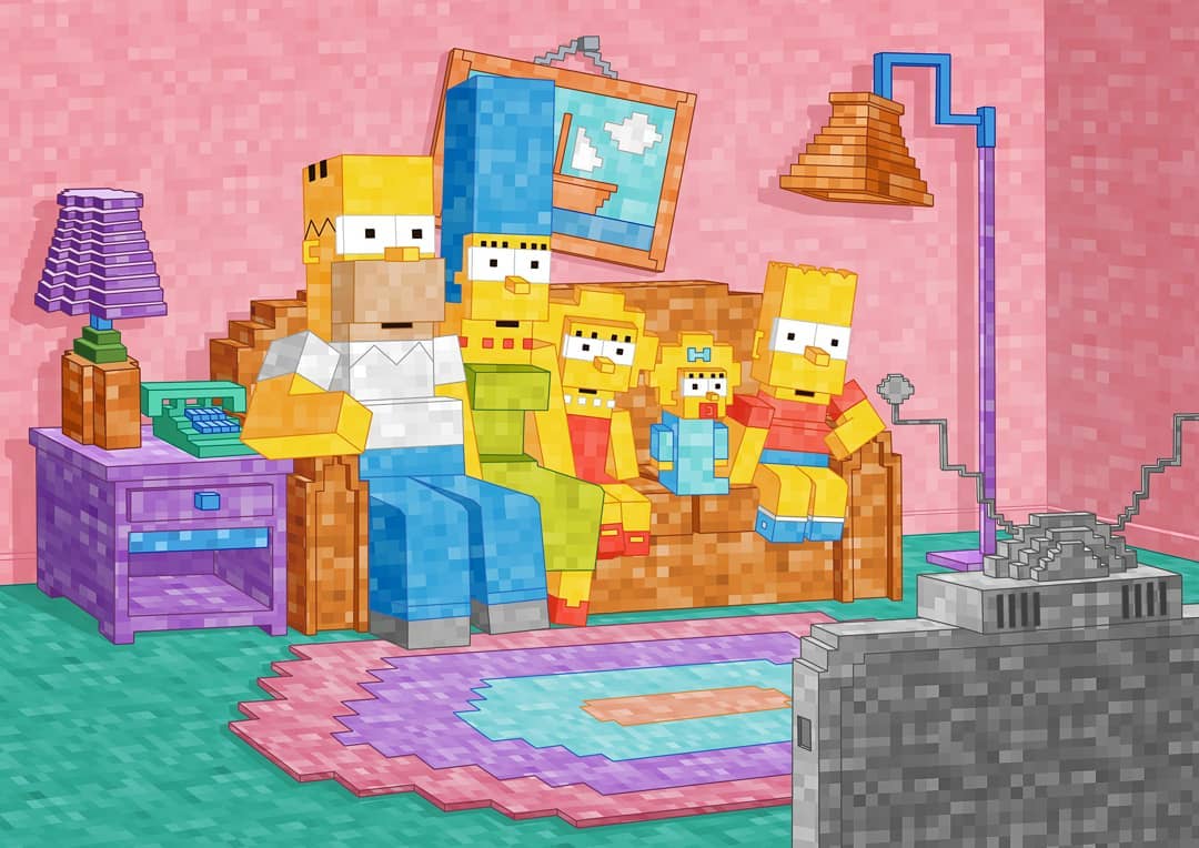 Симпсоны сидят на диване